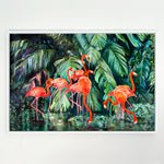 Charger l'image dans la galerie, Peinture flamants roses Tableau Oiseaux exotiques