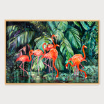 Charger l'image dans la galerie, Peinture flamants roses Tableau Oiseaux exotiques
