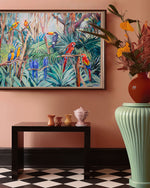 Charger l'image dans la galerie, Peinture tropicale multicolore Tableau jungle perroquets et oiseaux