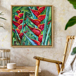Charger l'image dans la galerie, Œuvre colorée représentant une plante exotique dans une forêt luxuriante.