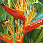 Charger l'image dans la galerie, Peinture Heliconia tableau Fleur tropicale Faux oiseau de paradis