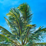 Charger l'image dans la galerie, Tableau tropical, océan et plage recouverte de palmiers, pour une déco murale exotique et dépaysante.