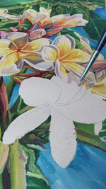 Charger et lire la vidéo dans la visionneuse de la Galerie, Peinture nénuphars fleuri Tableau nature botanique