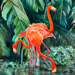 Charger l'image dans la galerie, Peinture flamants roses Tableau Oiseaux exotiques