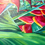 Charger l'image dans la galerie, Art mural fleurs rouges tropicales inspiré de la nature luxuriante et colorée.