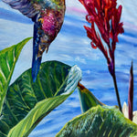 Charger l'image dans la galerie, Tableau colibri tropical Peinture oiseau et fleurs