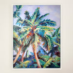 Charger l'image dans la galerie, Peinture palmier tropical et nature d’un arbre tropical, feuilles de palmier géant, un tableau coloré pour une décoration jungle et moderne d’art mural moderne