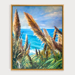 Charger l'image dans la galerie, Tableau nature sauvage Herbes de la Pampa face à l’océan