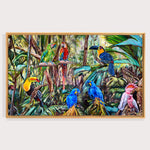 Charger l'image dans la galerie, Peinture nature tropicale Tableau perroquets, toucans et cacatoès