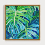Charger l'image dans la galerie, Peinture de Monstera deliciosa Tableau tropical et nature de faux philodendron, une peinture de plante colorée tropicale, décorative et contemporaine pour déco murale botanique et moderne