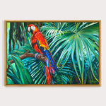 Charger l&#39;image dans la galerie, Tableau tropical Oiseaux exotiques Perroquet Ara Macao rouge
