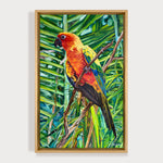 Charger l'image dans la galerie, Tableau peinture Perruche soleil Aratinga solstitialis