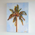 Charger l'image dans la galerie, Tableau tropical palmier cocotier multicolore, une peinture contemporaine de style pour déco murale nature, voyage, bohème, décor plage et mer