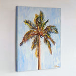 Charger l'image dans la galerie, Tableau tropical palmier cocotier multicolore, une peinture contemporaine de style pour déco murale nature, voyage, bohème, décor plage et mer