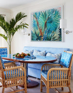 Charger l'image dans la galerie, Tableau jungle et nature de feuilles de palmier exotiques et sauvages des îles représentant la jungle avec la végétation des palmier palmiers aux feuilles multicolores pour une déco tropicale bohème, jungalow et moderne