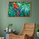 Charger l'image dans la galerie, Tableau tropical Oiseaux exotiques Perroquet Ara Macao rouge