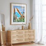 Charger l'image dans la galerie, Tableau nature sauvage Herbes de la Pampa face à l’océan