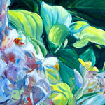 Charger l'image dans la galerie, Tableau Peinture Fleurs bleues Hortensias face à l’océan