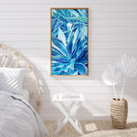 Charger l'image dans la galerie, Palm painting Décoration bohème Peinture nature des feuilles tropicales de la plante Aloe vera, un tableau pour une déco murale exotique