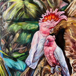 Charger l'image dans la galerie, Fresque tropicale d’un ensemble de perroquets Ara, de toucans et de cacatoès, pour une déco murale moderne et bohème.