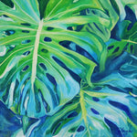 Charger l'image dans la galerie, Peinture de Monstera deliciosa Tableau tropical et nature de faux philodendron, une peinture de plante colorée tropicale, décorative et contemporaine pour déco murale botanique et moderne