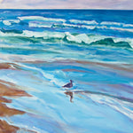 Charger l'image dans la galerie, Peinture plage et mer tableau paysage mouettes sur l’océan