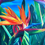 Charger l'image dans la galerie, Tableau Fleurs Tropicales Oiseaux de Paradis devant l’océan