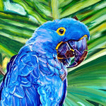 Charger l'image dans la galerie, Tableau Peinture Oiseaux tropicaux Perroquet Ara Hyacinthe