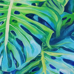 Charger l'image dans la galerie, Peinture de Monstera deliciosa Tableau tropical et nature de faux philodendron, une peinture de plante colorée tropicale, décorative et contemporaine pour déco murale botanique et moderne