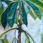 Charger l'image dans la galerie, Peinture jungle sur une toile avec un toucan toco sur une branche devant les feuilles de palmiers pour un tableau animalier et exotique.