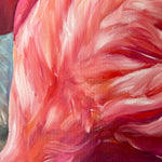 Charger l'image dans la galerie, Tableau sur toile d’oiseaux exotiques, deux flamants roses sur la plage, pour une déco murale à l’ambiance paradisiaque et jungalow.