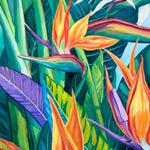 Charger l'image dans la galerie, Tableau tropical oiseau de paradis Strelitzia reginae pour déco murale nature bohème, éclectique et intérieur contemporain moderne ou bord de mer
