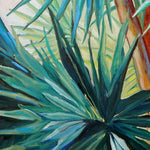 Charger l'image dans la galerie, Tableau jungle et nature de feuilles de palmier exotiques et sauvages des îles représentant la jungle avec la végétation des palmier palmiers aux feuilles multicolores pour une déco tropicale bohème, jungalow et moderne