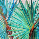 Charger l&#39;image dans la galerie, Tableau jungle et nature de feuilles de palmier exotiques et sauvages des îles représentant la jungle avec la végétation des palmier palmiers aux feuilles multicolores pour une déco tropicale bohème, jungalow et moderne
