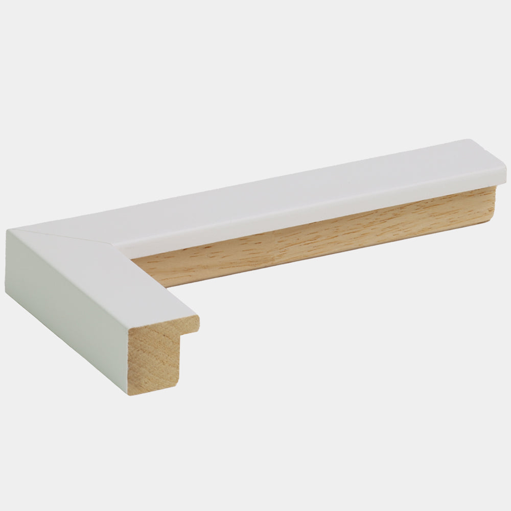 Cadre photo standard en bois Blanc – Verre – Profil 18×20 mm