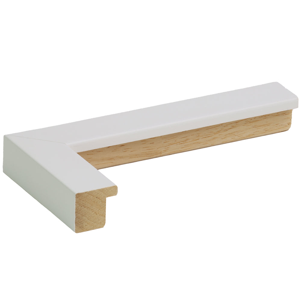 Cadre photo standard en bois Blanc – Verre – Profil 18×20 mm