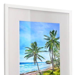 Cadre photo standard en bois Blanc – Verre – Profil 18×20 mm