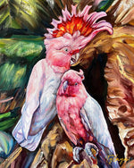 Charger l&#39;image dans la galerie, Peinture cacatoès Tableau tropical perroquets Toile jungle
