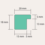 Charger l&#39;image dans la galerie, Cadre photo standard en bois Noir – Verre – Profil 18×20 mm
