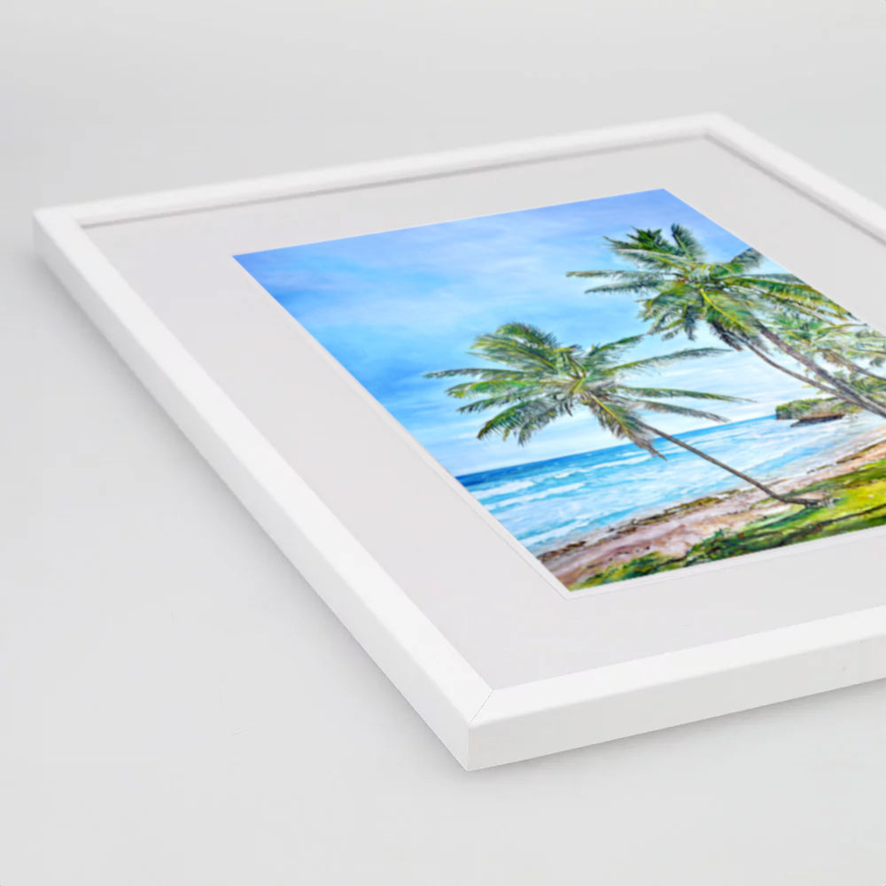 Cadre photo standard en bois Blanc – Verre – Profil 18×20 mm