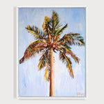 Charger l&#39;image dans la galerie, Tableau tropical palmier cocotier multicolore, une peinture contemporaine de style pour déco murale nature, voyage, bohème, décor plage et mer
