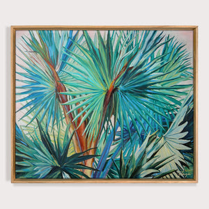 Tableau palmiers tropicaux Peinture feuilles de palmier