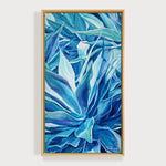 Charger l&#39;image dans la galerie, Tableau tropical et peinture à l&#39;huile nature des feuilles tropicales de la plante Aloe vera, un tableau pour une déco murale exotique.
