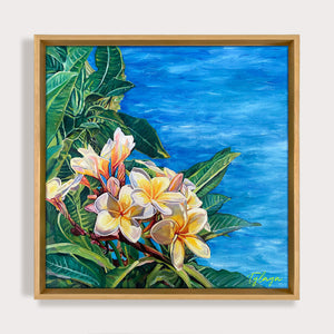 Peinture fleurs plumeria poster tropical