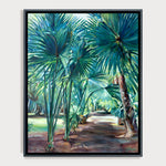 Charger l&#39;image dans la galerie, Les jardins de pamplemousse en peinture jungle à l&#39;île maurice et tropicale de tableau de palmiers pour une décoration exotique et boheme
