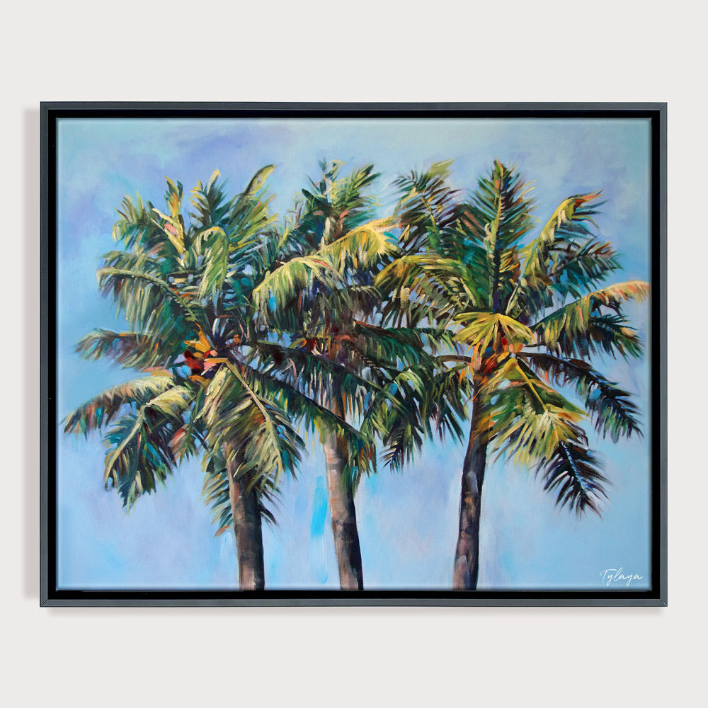Tableau cocotier nature Peinture palmiers tropicaux