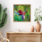 Charger l&#39;image dans la galerie, Peinture à l’huile bananier botanique sur tableau nature d’une fleur tropicale, une toile de plante herbacée colorée bohème pour déco murale exotique.
