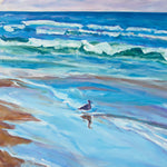 Charger l&#39;image dans la galerie, Peinture plage et mer tableau paysage mouettes sur l’océan
