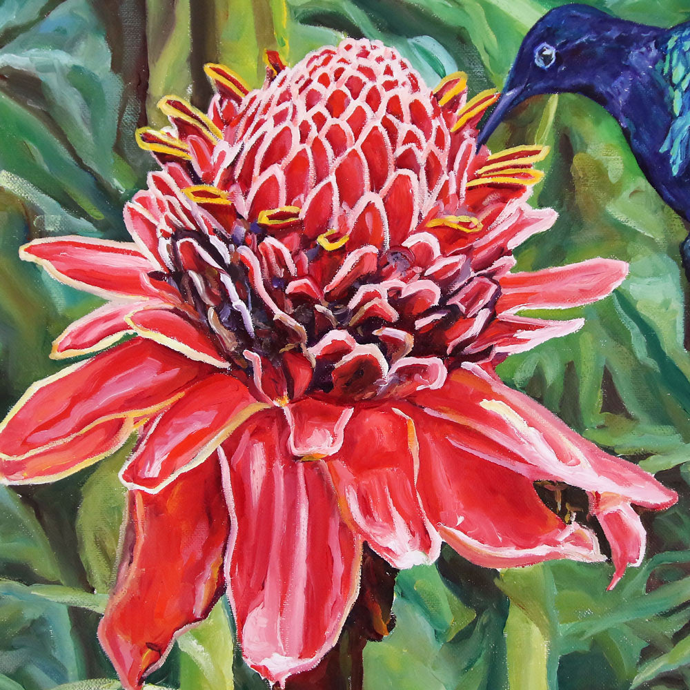 Mug en Verre Rouge - Colibri Fleurs Tropical Exotique Jungle nie -  Cdiscount Maison