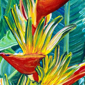 Tableau nature Fleurs tropicales Héliconias